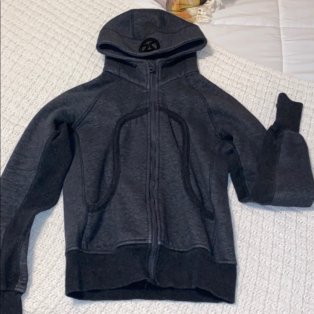 lululemon grey scuba zip up hoodie